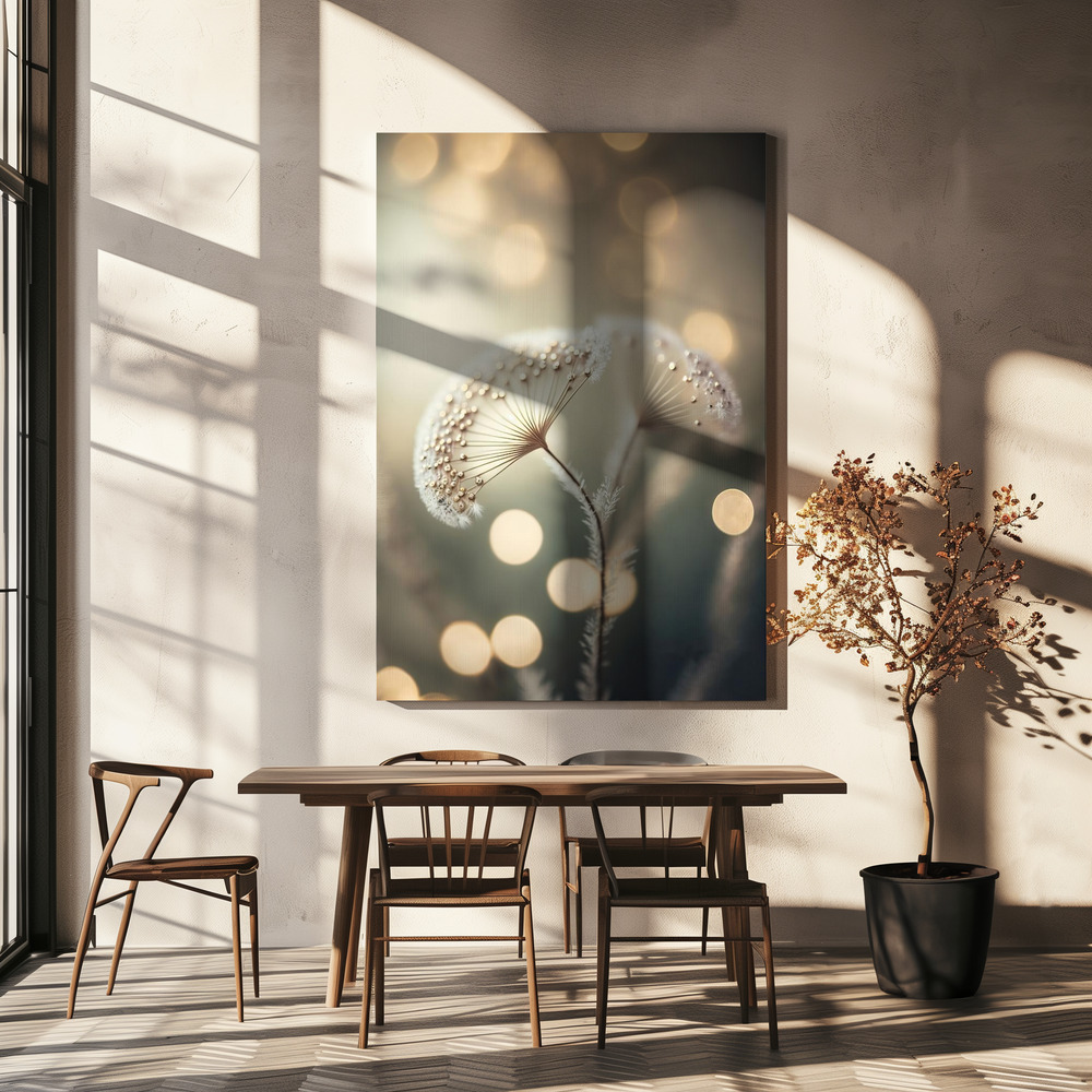 Canvas print - Golden Pearls over dining table