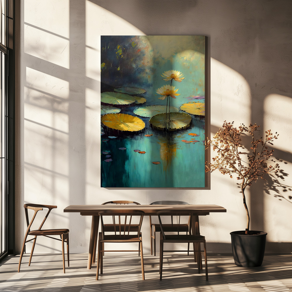 Canvas print - Water Lilies over dining table