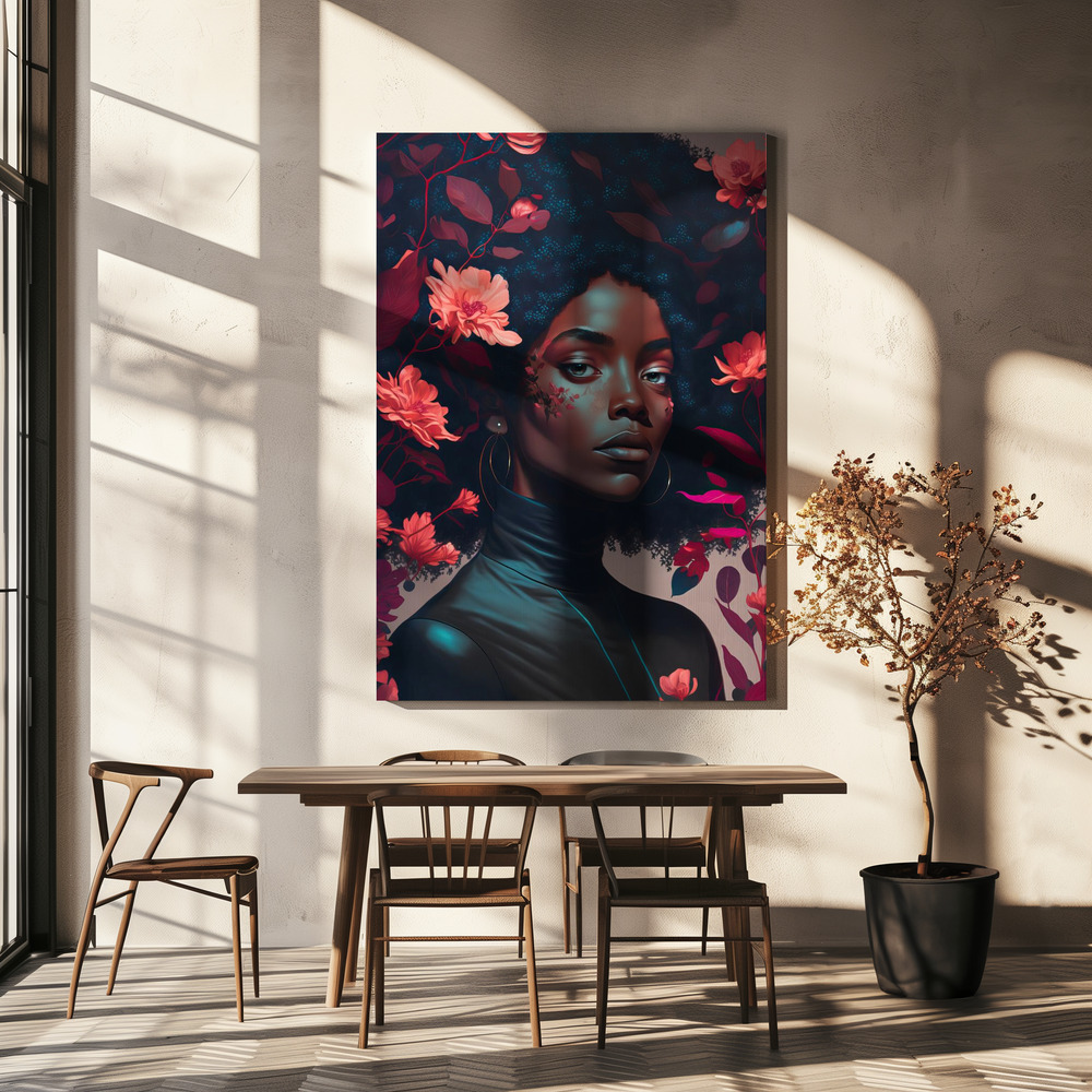 Lienzo - Goddess Of The Flowers sobre la mesa del comedor