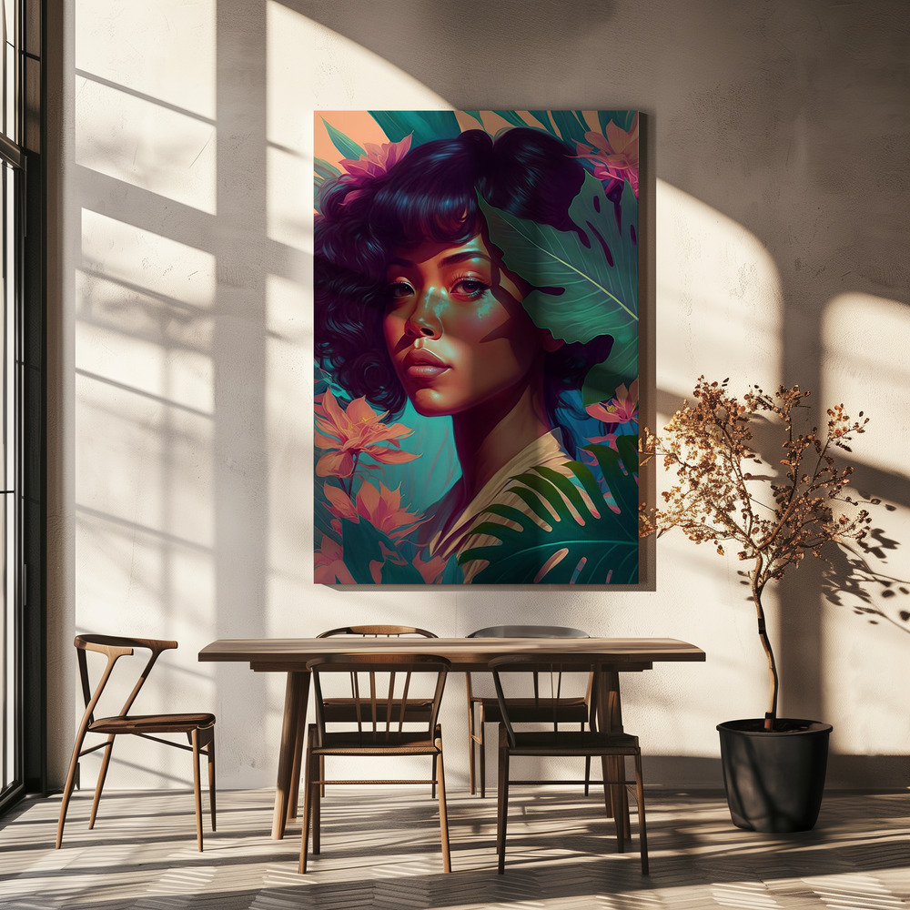 Canvas taulu - Hawaiian Beauty ruokapöydän yli