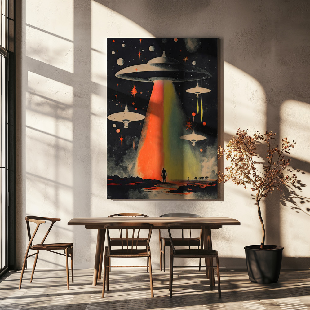 Canvas schilderi - Invasion boven eettafel