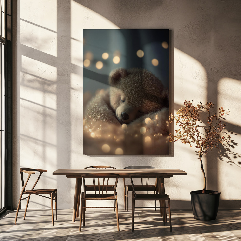 Canvas print - My Sleeping Teddy over dining table