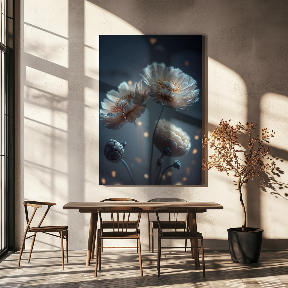 Canvas print - Flowers At Night over dining table