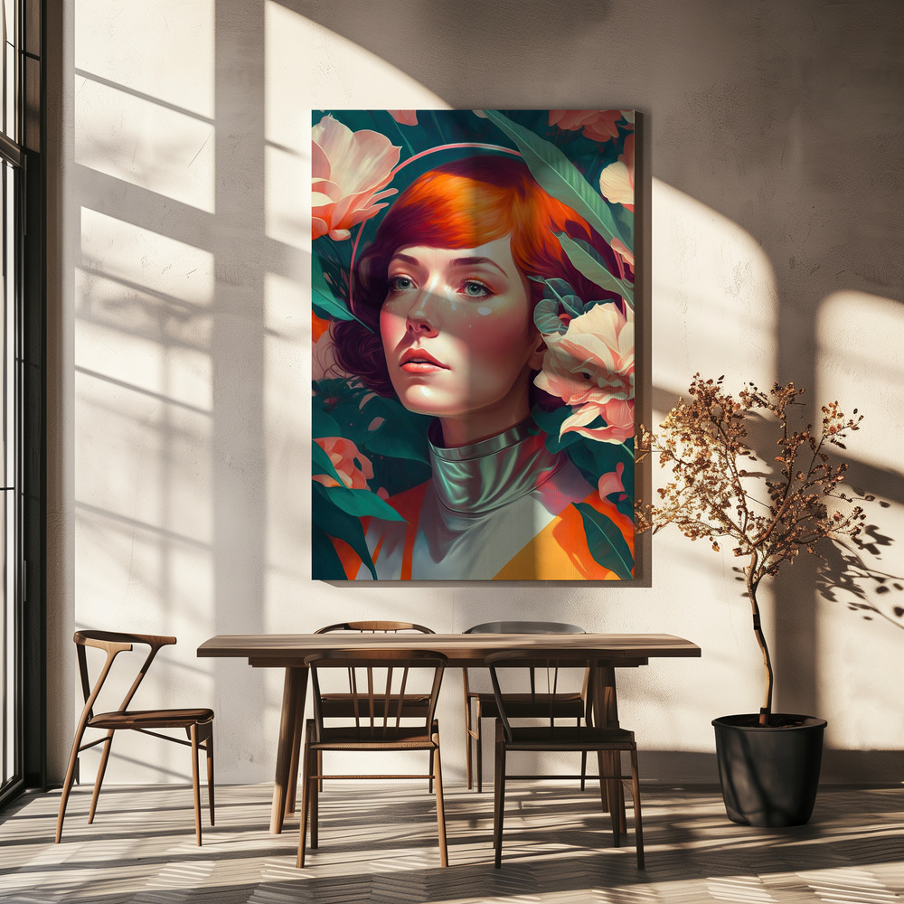 Canvas print - Retro Future Portrait over dining table