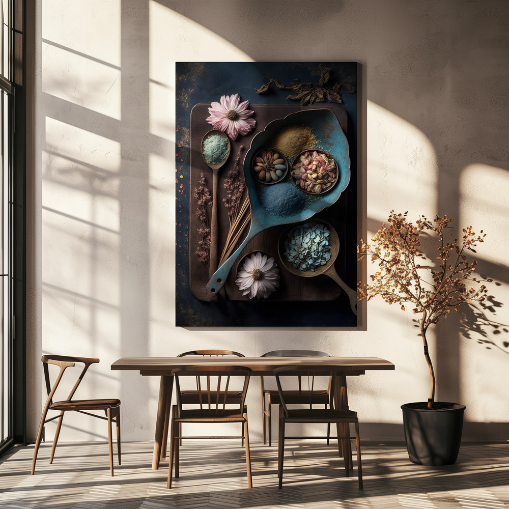 Canvas print - Spices over dining table