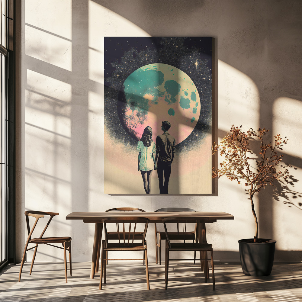 Canvas print - To The Moon And Back over dining table