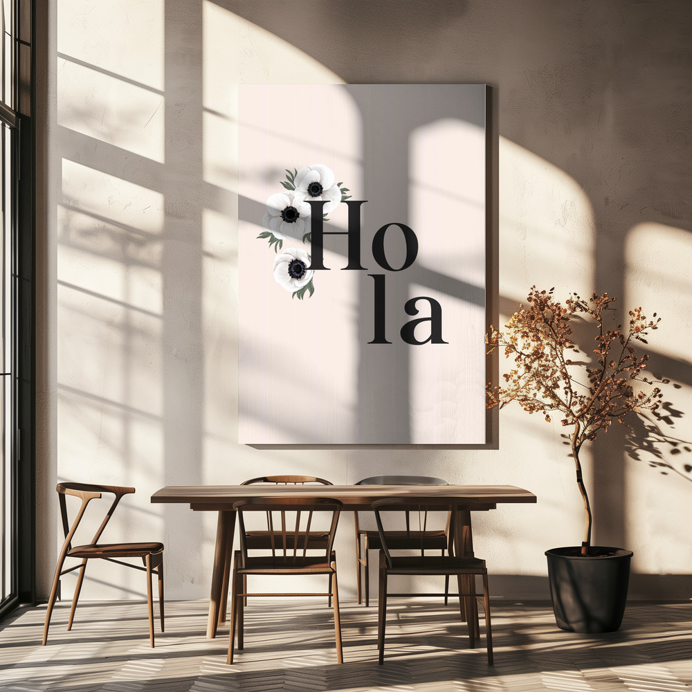 Canvas schilderi - Anemone Hola IV boven eettafel
