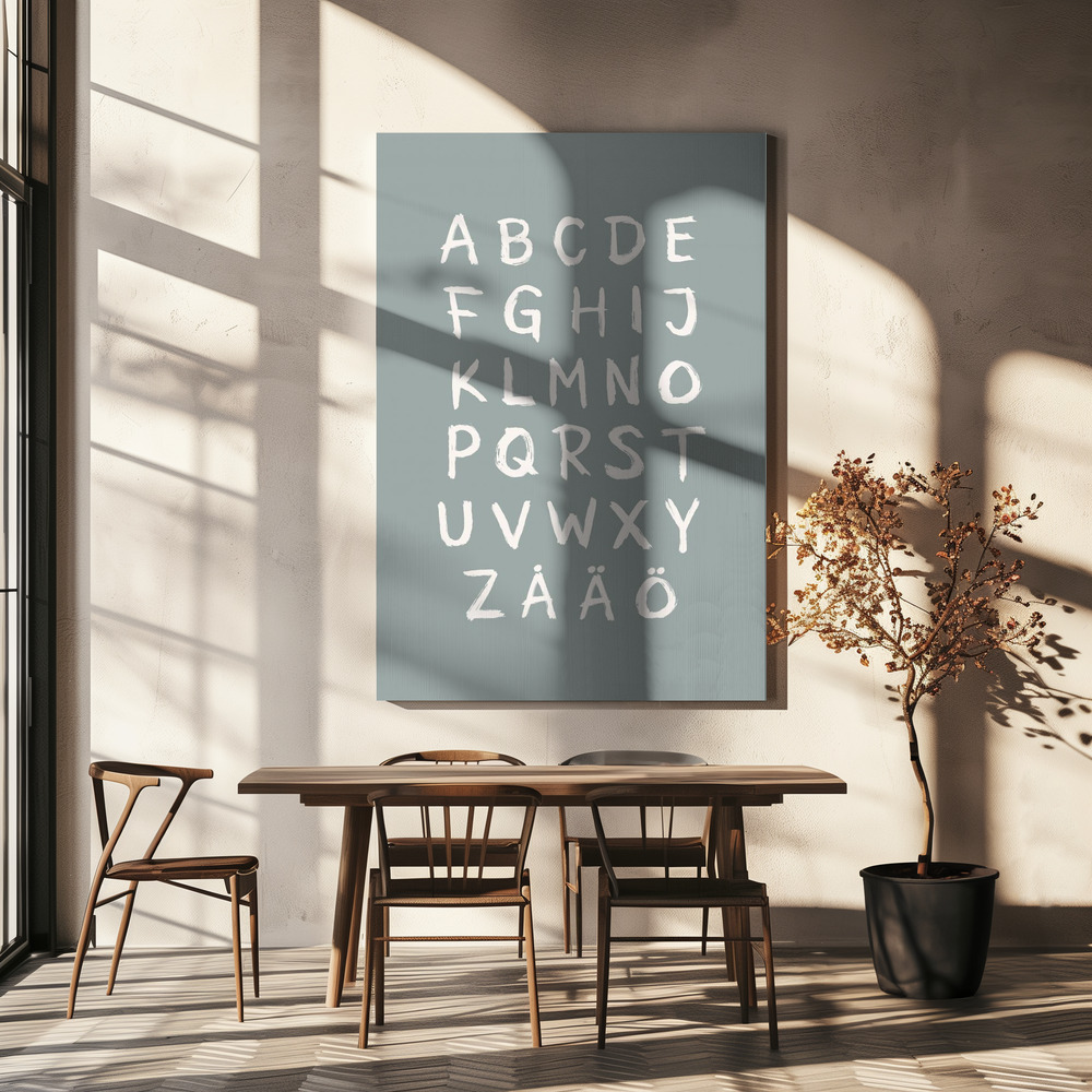Lienzo - ABC Toothy Grön sobre la mesa del comedor