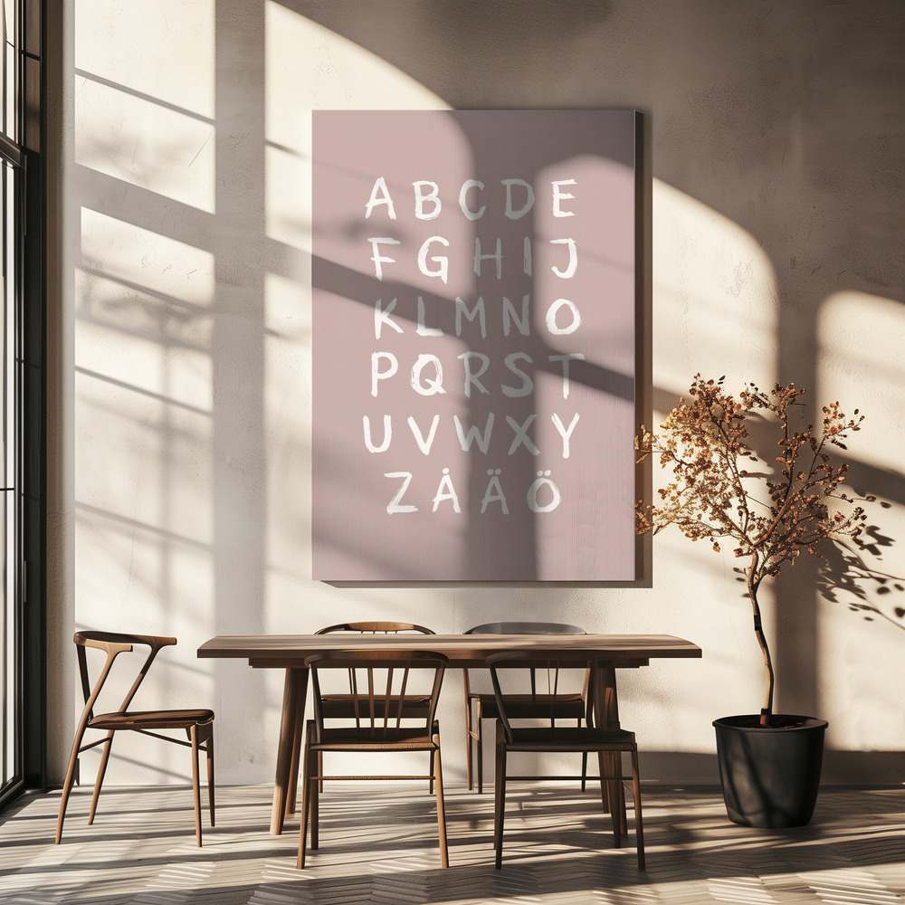 Canvas print - ABC Toothy Rosa over dining table