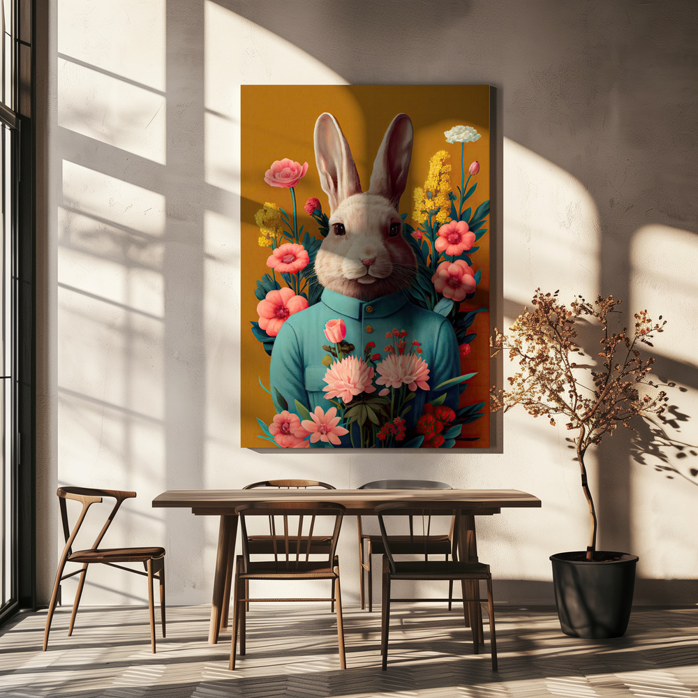 Canvas print - Mr Easter Bunny over dining table
