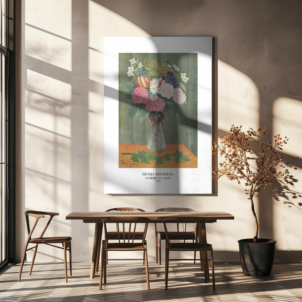 Lienzo - Flowers In a Vase sobre la mesa del comedor