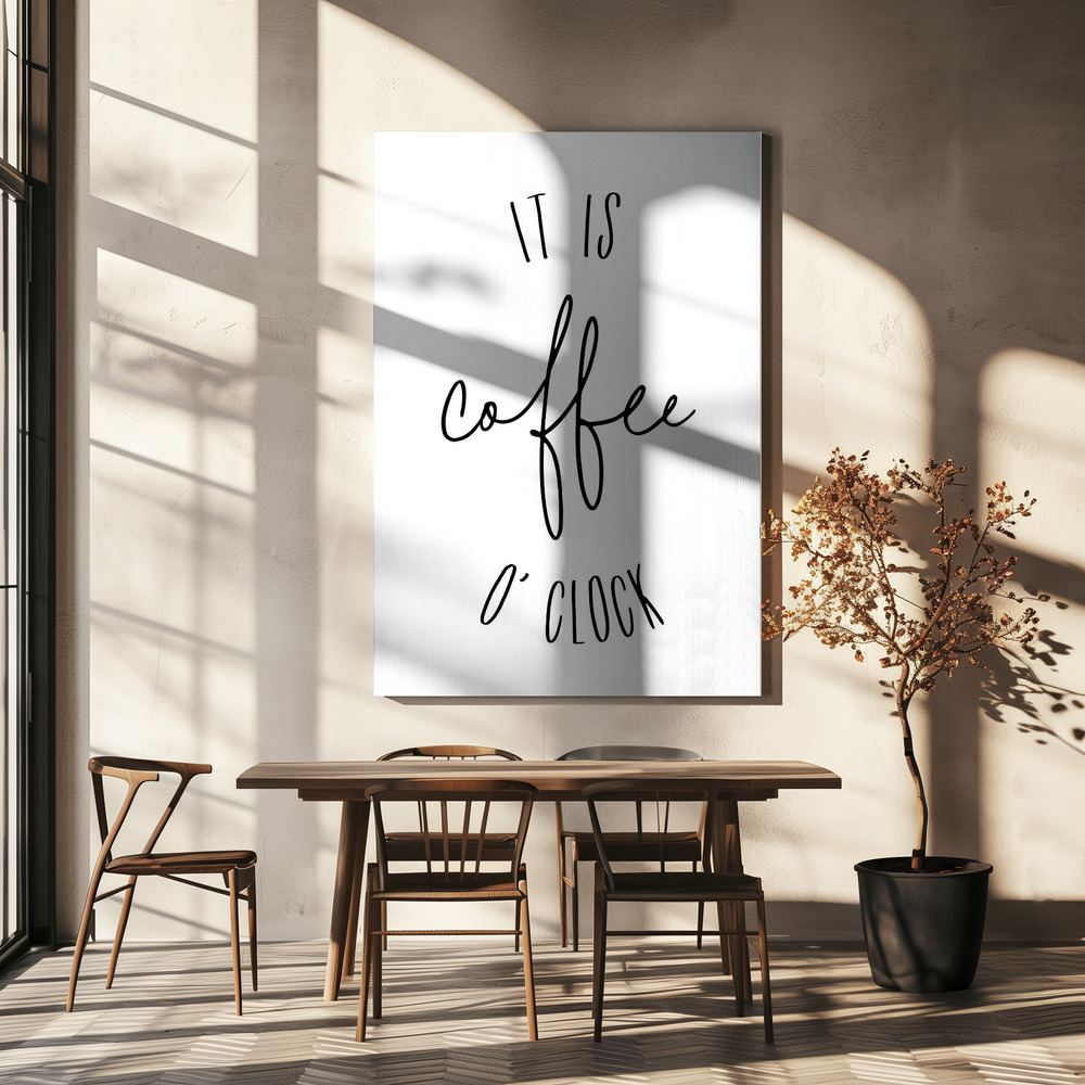 Canvas schilderi - It is coffee o'clock boven eettafel