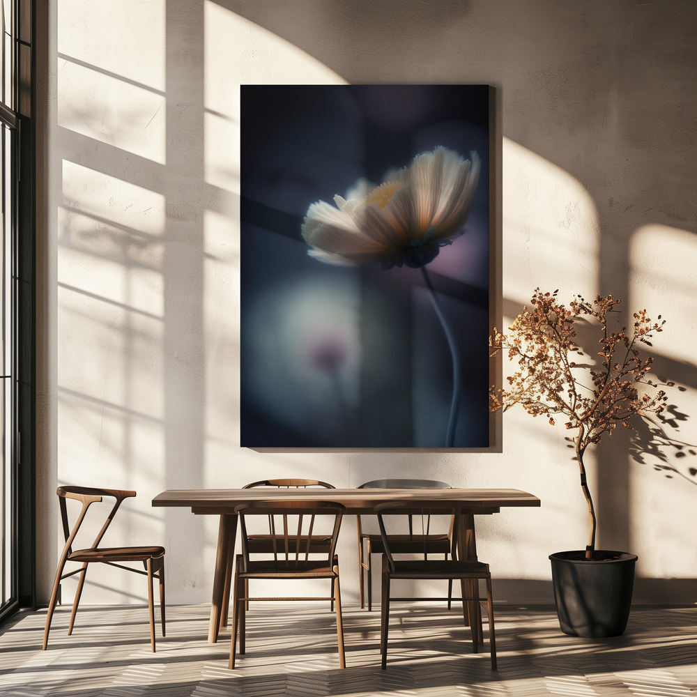 Lærred - Dreamy Flower over spisebordet