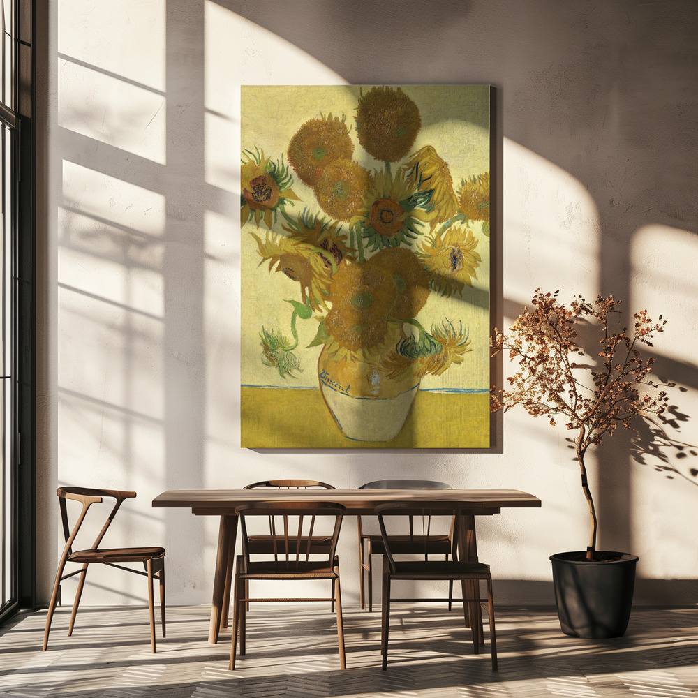 Canvas schilderi - Sunflowers boven eettafel