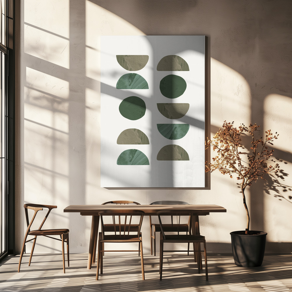 Lienzo - Collage Green sobre la mesa del comedor