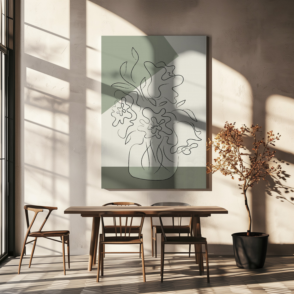 Canvas print - Flower Green over dining table