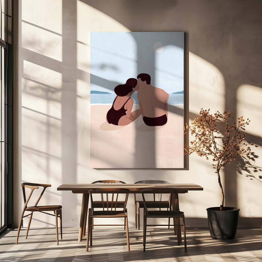 Canvas print - First Kiss over dining table