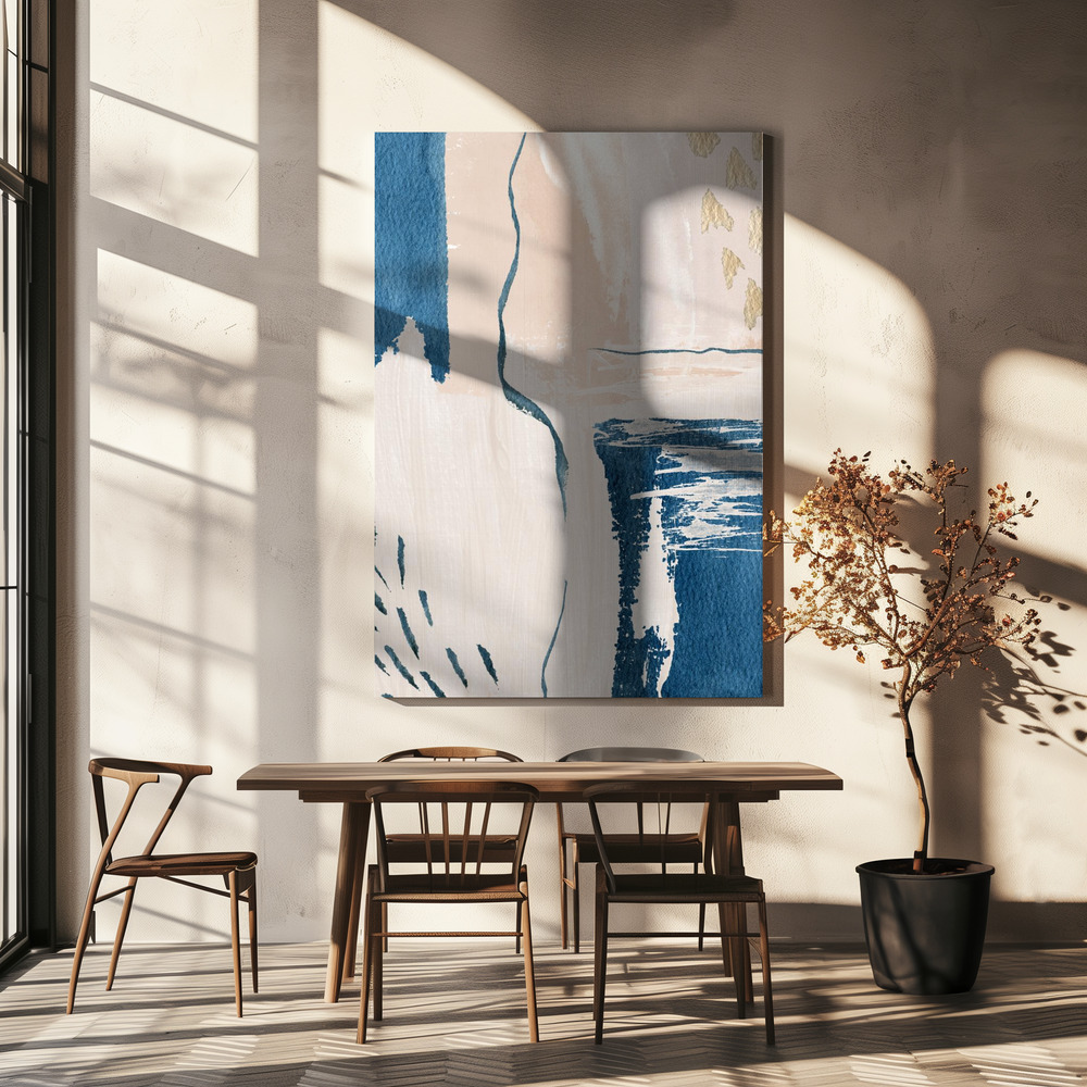 Canvas schilderi - Calm Blues-2 boven eettafel