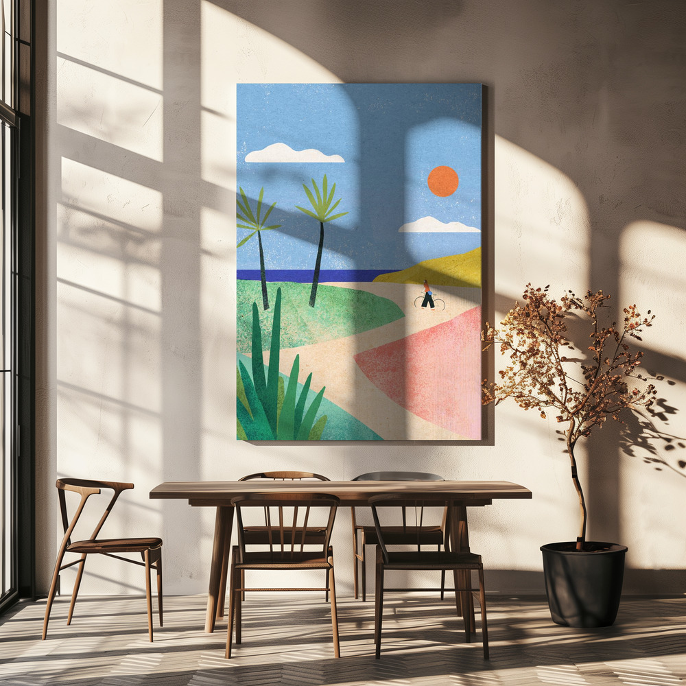Canvas schilderi - Beach Girl boven eettafel