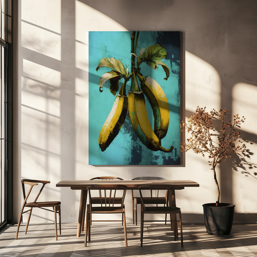 Lærred - Ancient Bananas over spisebordet