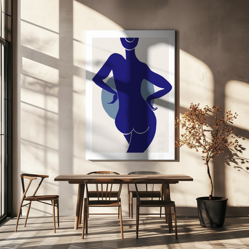 Lienzo - Femme Bleu sobre la mesa del comedor