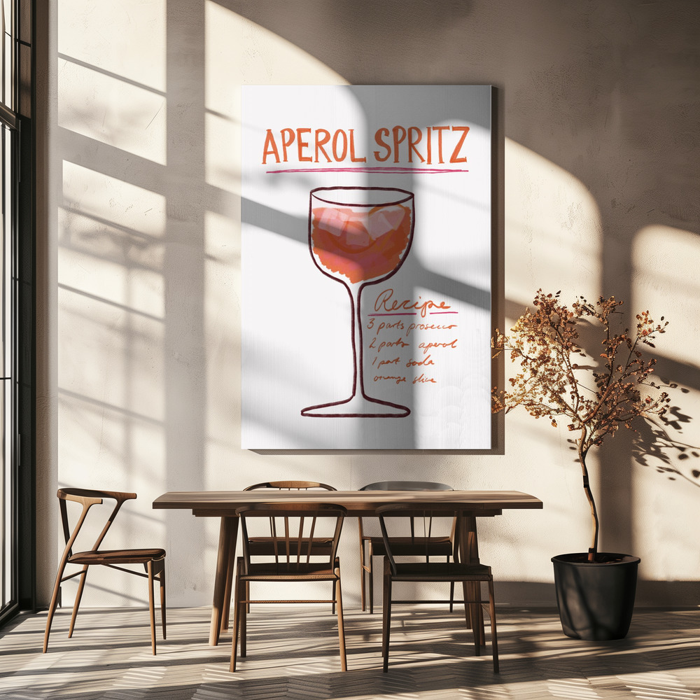 Lærred - Aperol Spritz over spisebordet