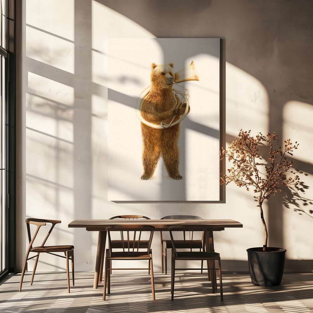 Lærred - The Bear and His Helicon over spisebordet