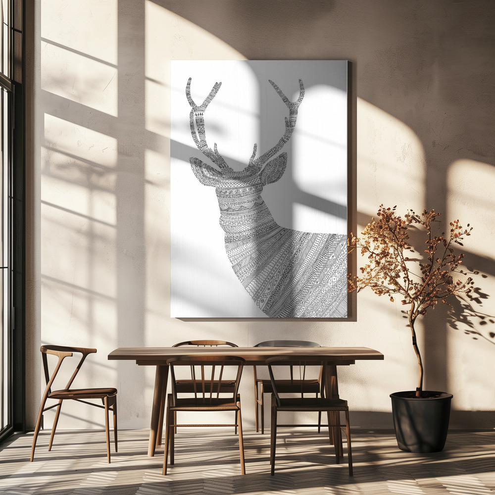 Lærred - Stag White over spisebordet