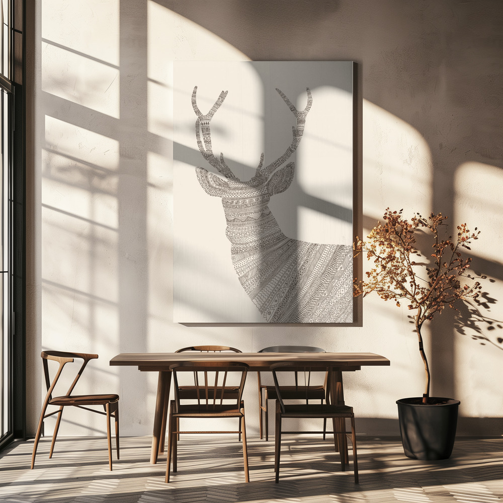 Lærred - Stag Beige over spisebordet