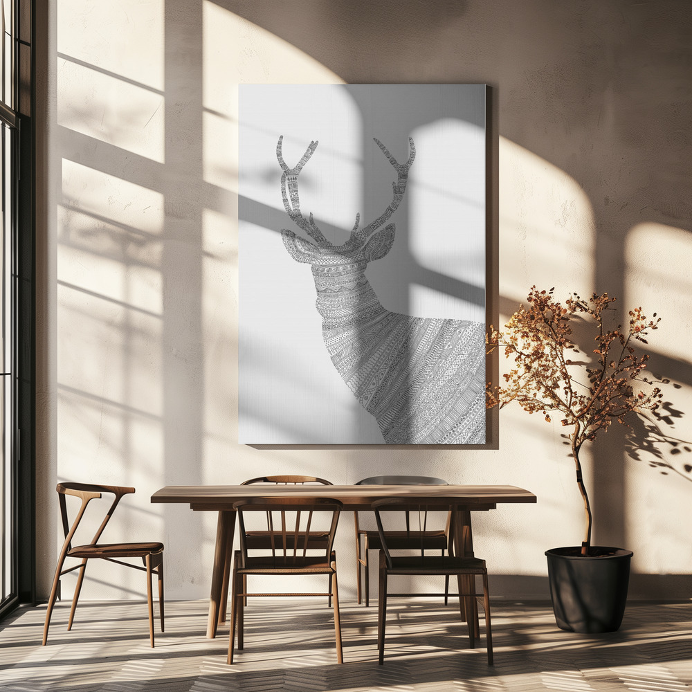 Lærred - Stag Grey over spisebordet