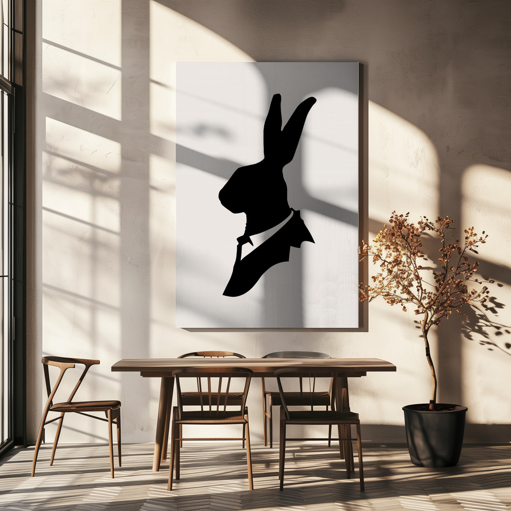 Lienzo - Monsieur Lapin sobre la mesa del comedor