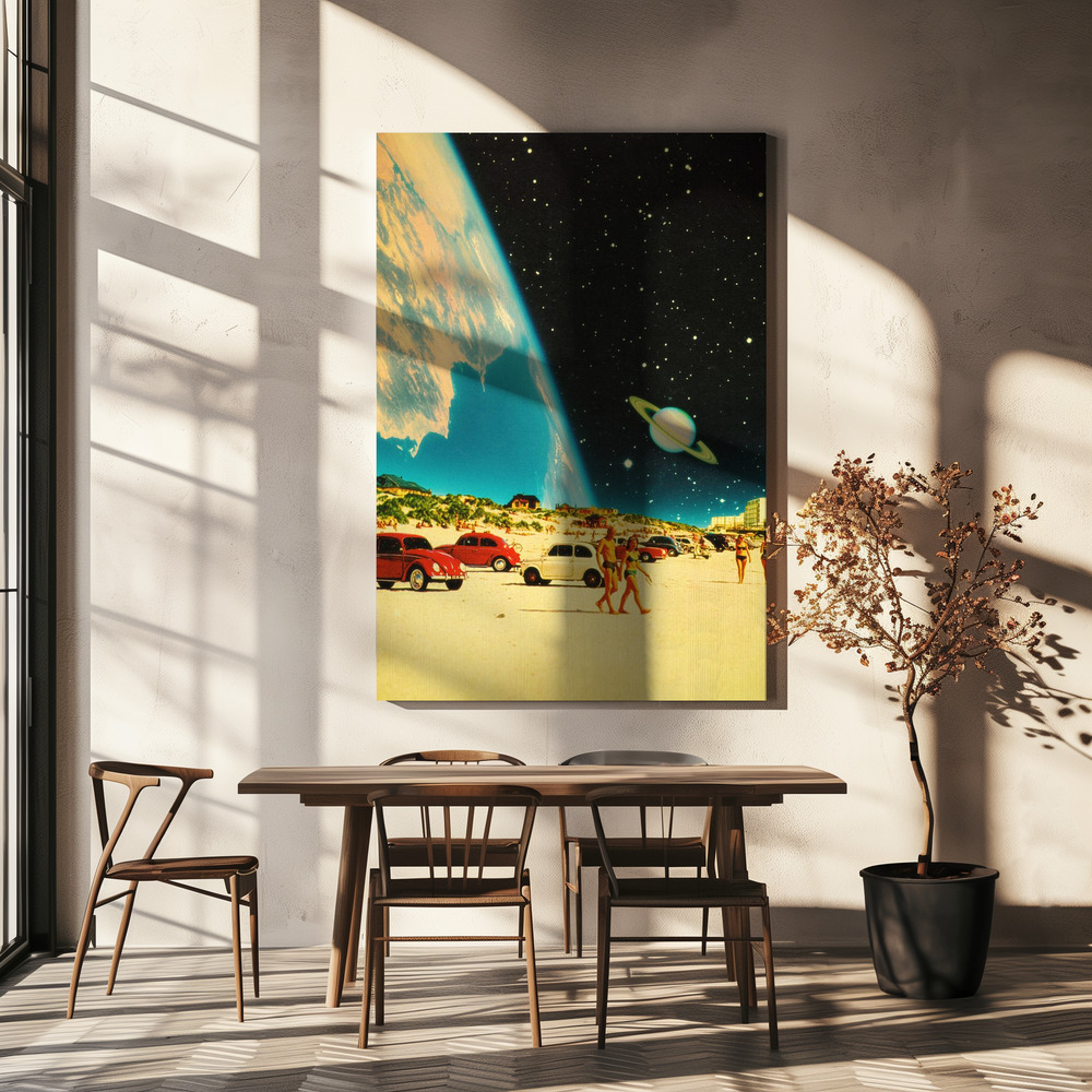 Leinwandbild - Galaxy Beach über dem Esstisch