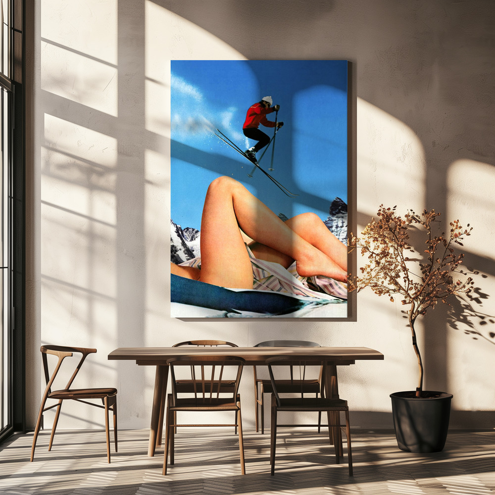 Canvas schilderi - The Big Jump boven eettafel