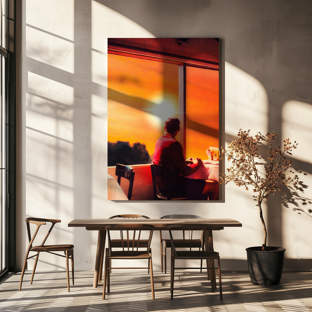 Canvas schilderi - Patience boven eettafel
