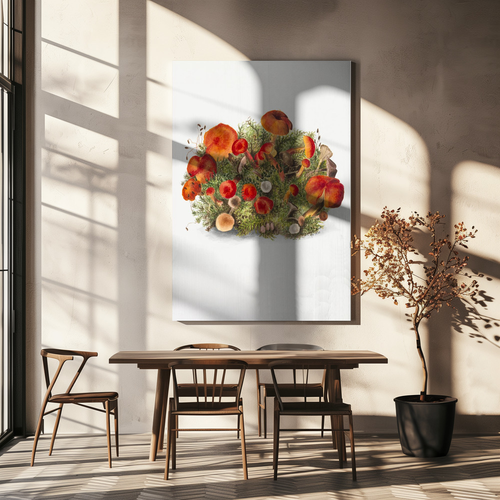 Canvas print - Study of Mushrooms (1880) Portrait Mode over dining table