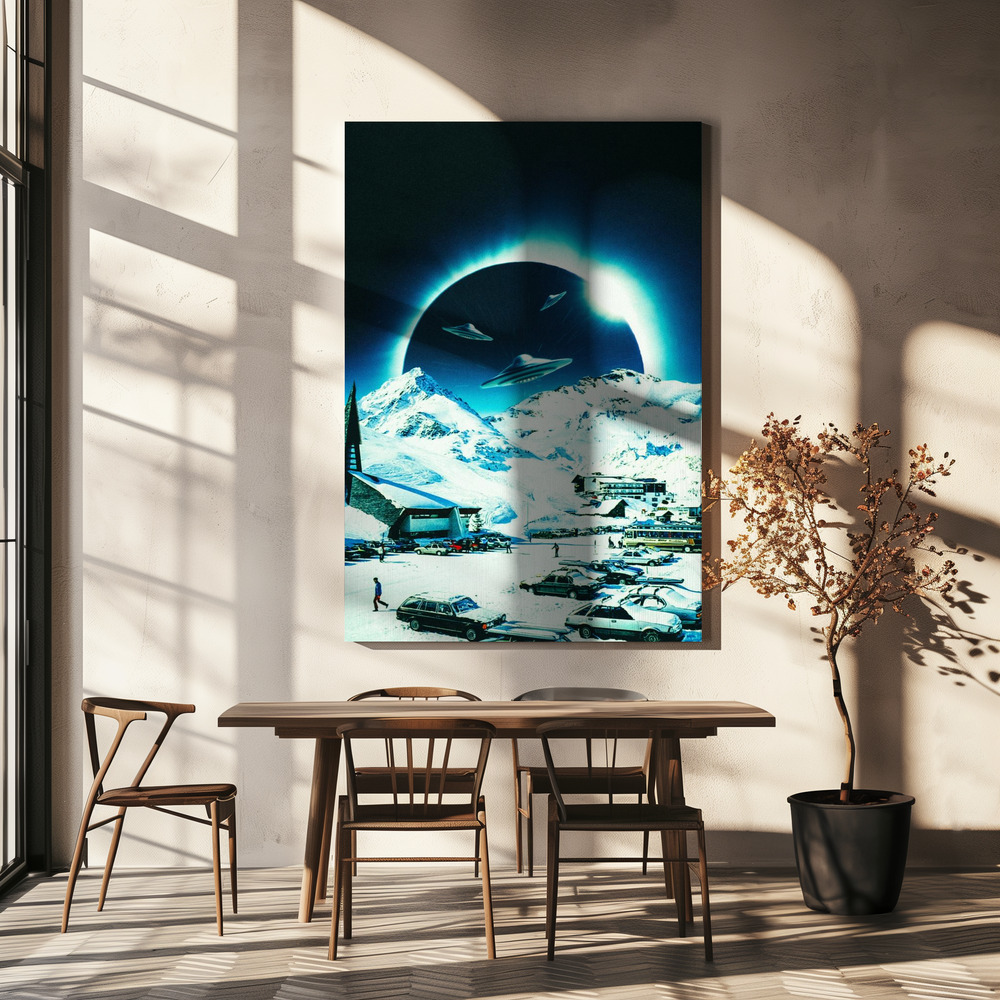 Canvas print - Winter Eclipse over dining table