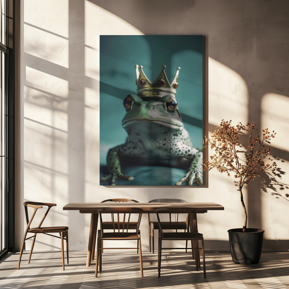 Canvas schilderi - Kiss The Frog boven eettafel