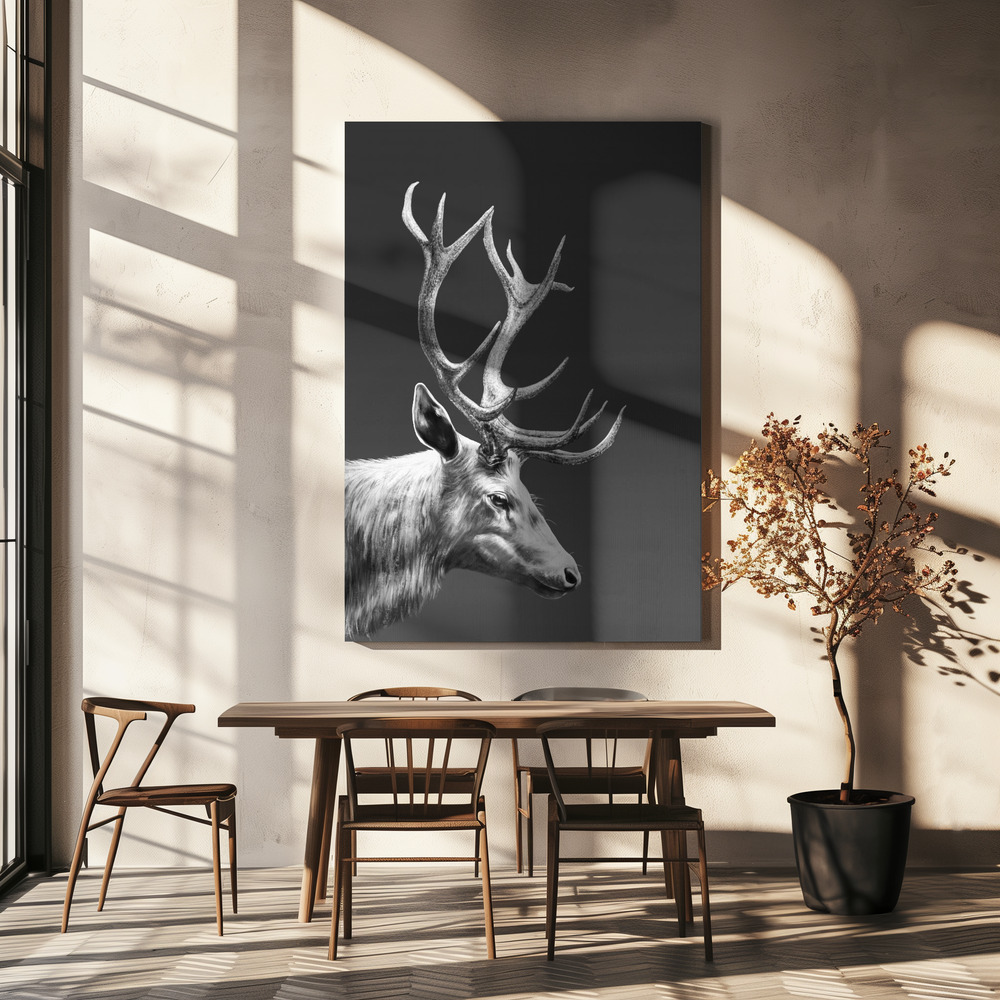 Canvas schilderi - Reindeer boven eettafel