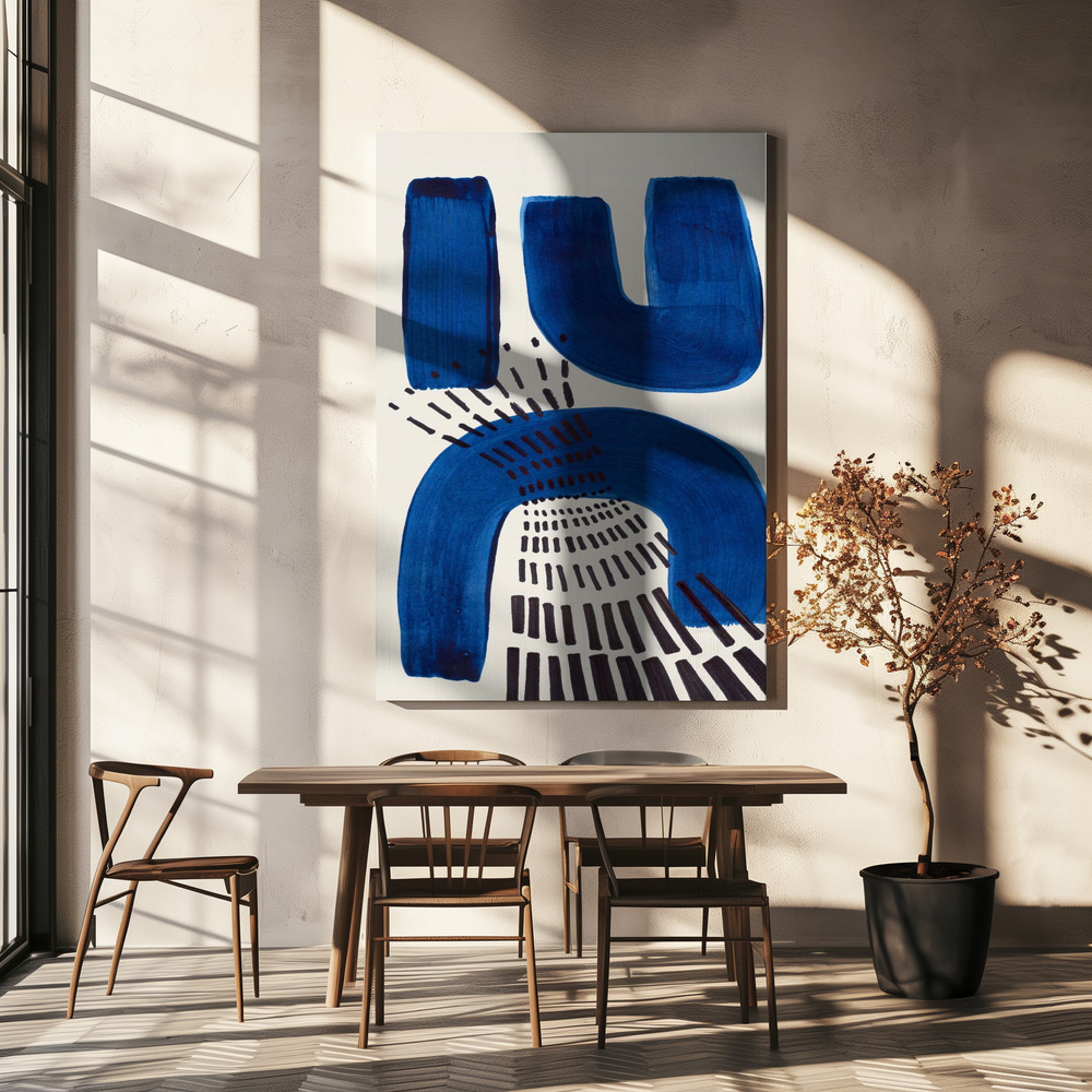 Lienzo - Blue Magnet sobre la mesa del comedor