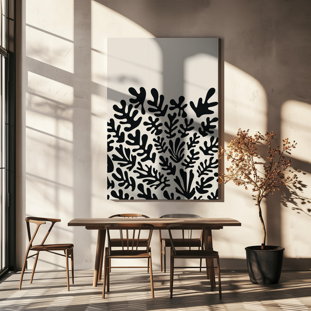 Stampe su tela - Henri Matisse Black Algae Collection #2 sopra il tavolo da pranzo