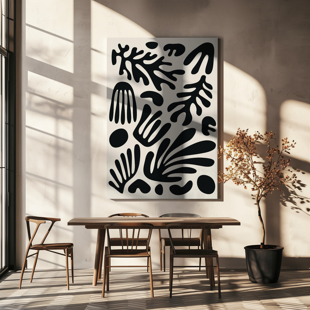 Stampe su tela - Henri Matisse Black Algae Collection #3 sopra il tavolo da pranzo