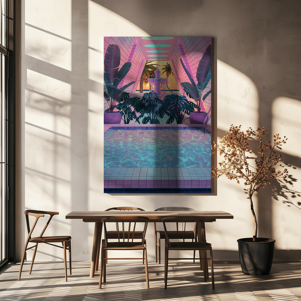 Canvas schilderi - Tropical Reflection boven eettafel