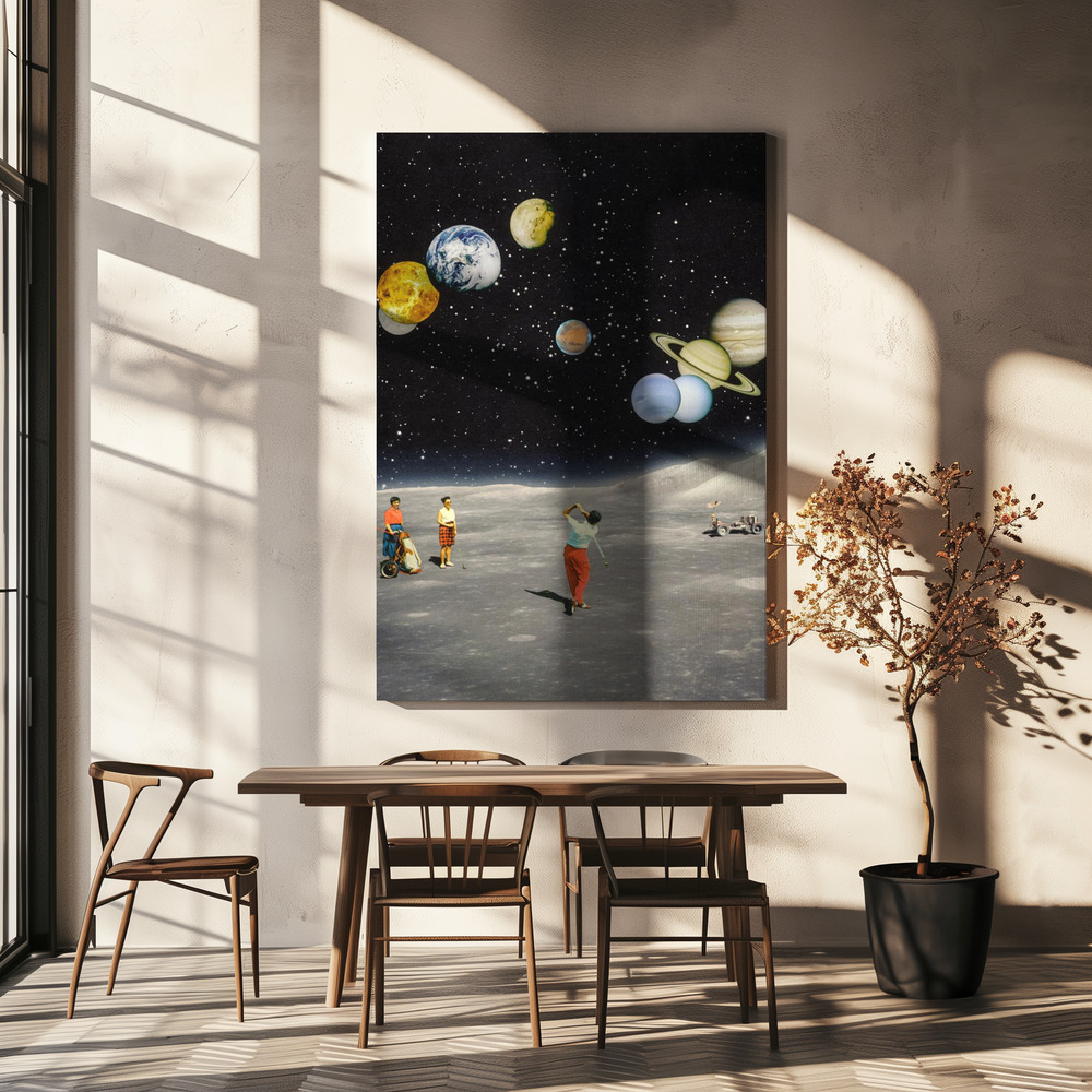 Lienzo - Space Golf sobre la mesa del comedor
