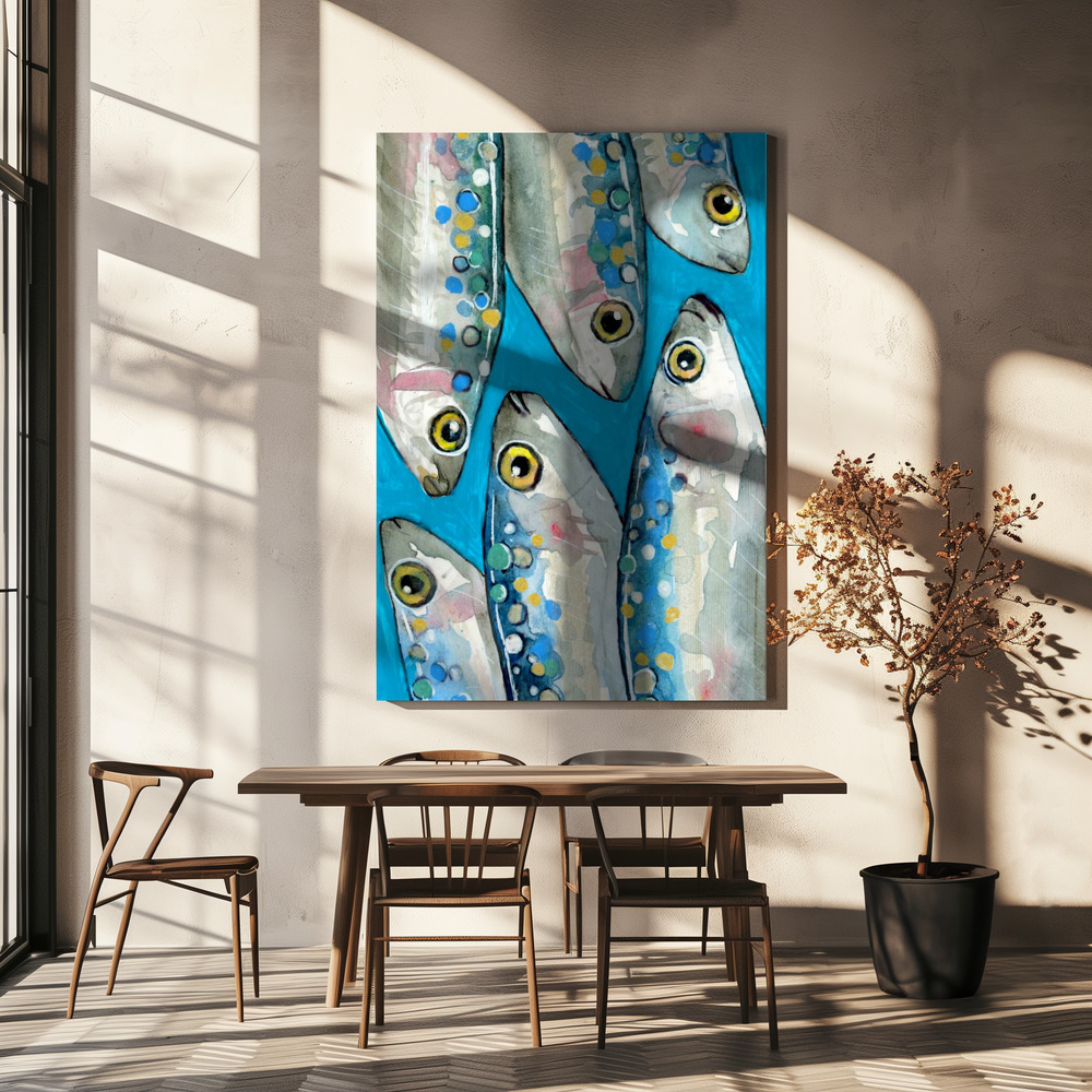 Canvas print - Fishes over dining table