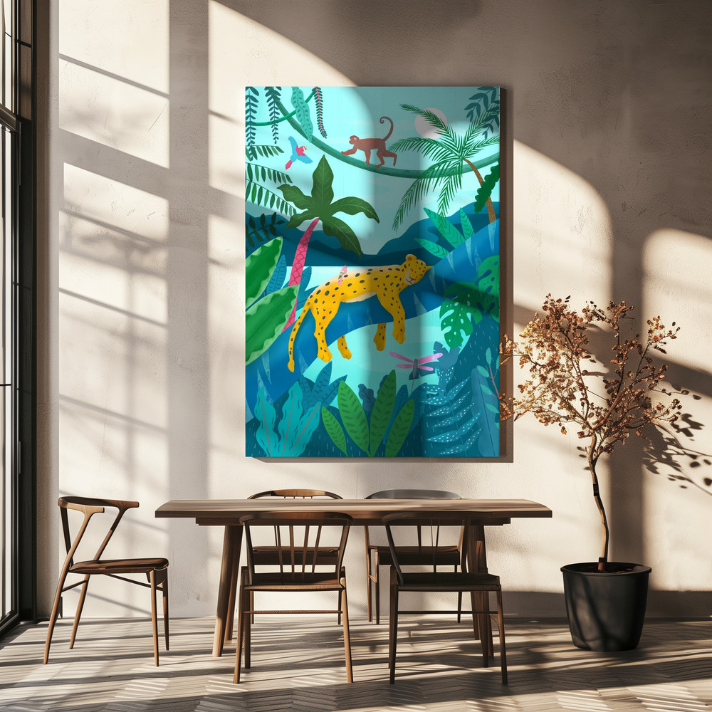 Canvas print - Jungle Leopard over dining table