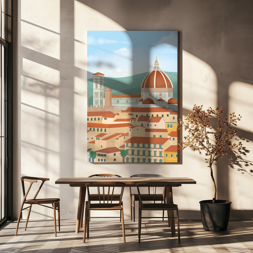 Lærred - Florence over spisebordet