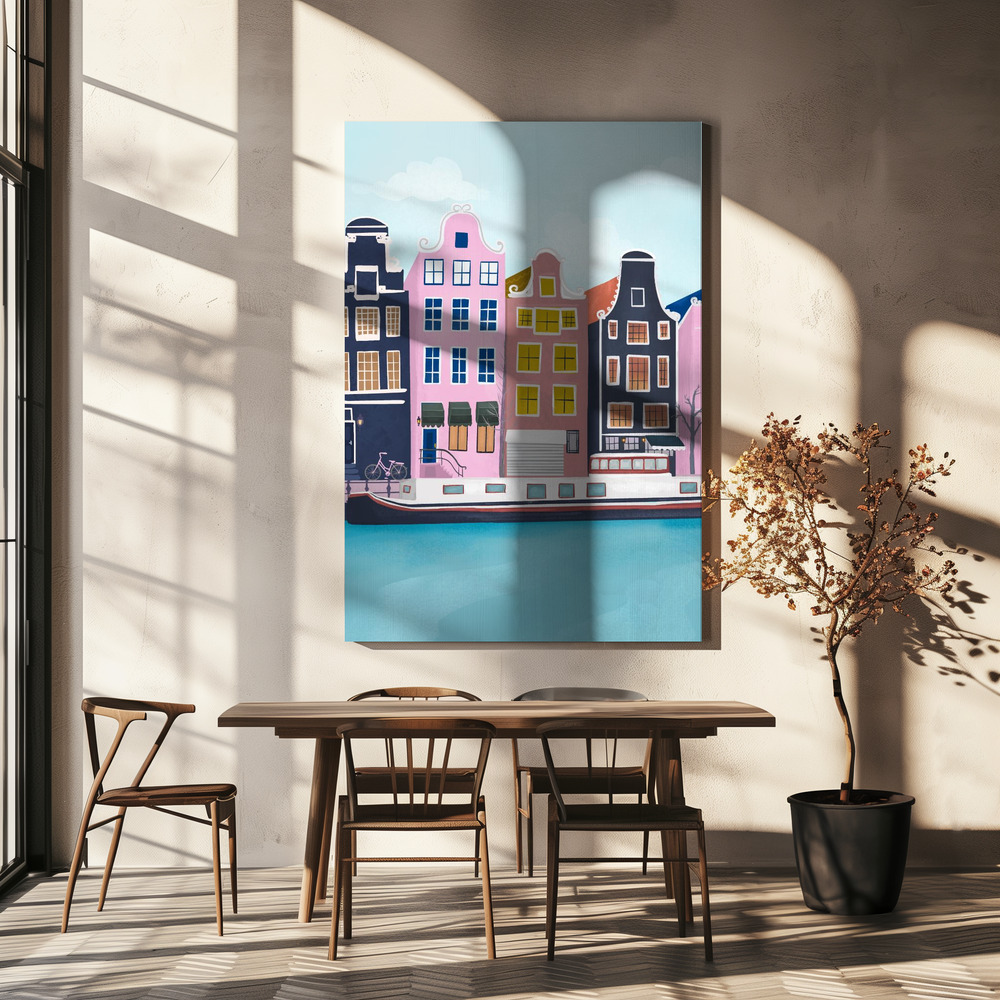 Canvas print - Amsterdam over dining table