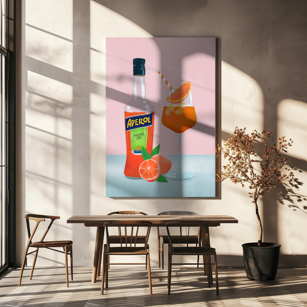 Lærred - Aperol Spritz over spisebordet