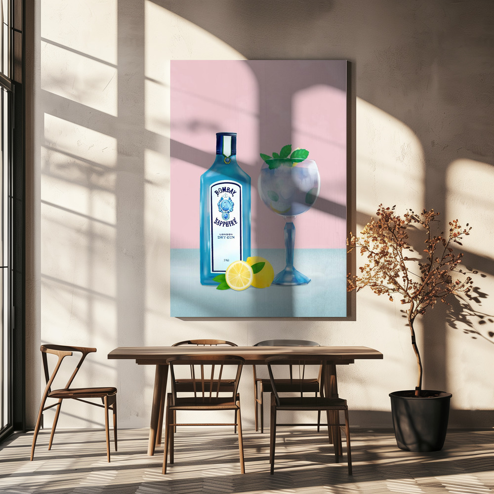 Canvas print - Gin Cocktail over dining table