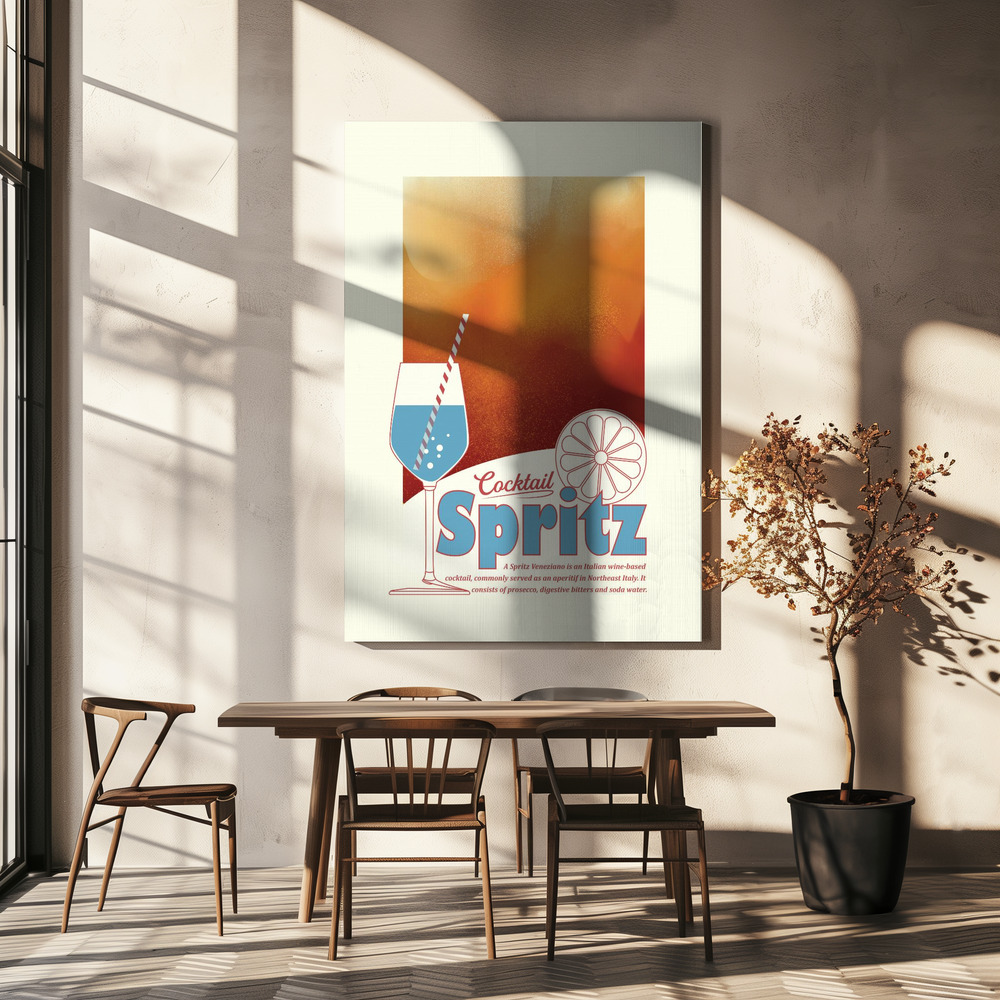 Lærred - Aperol Spritz print over spisebordet